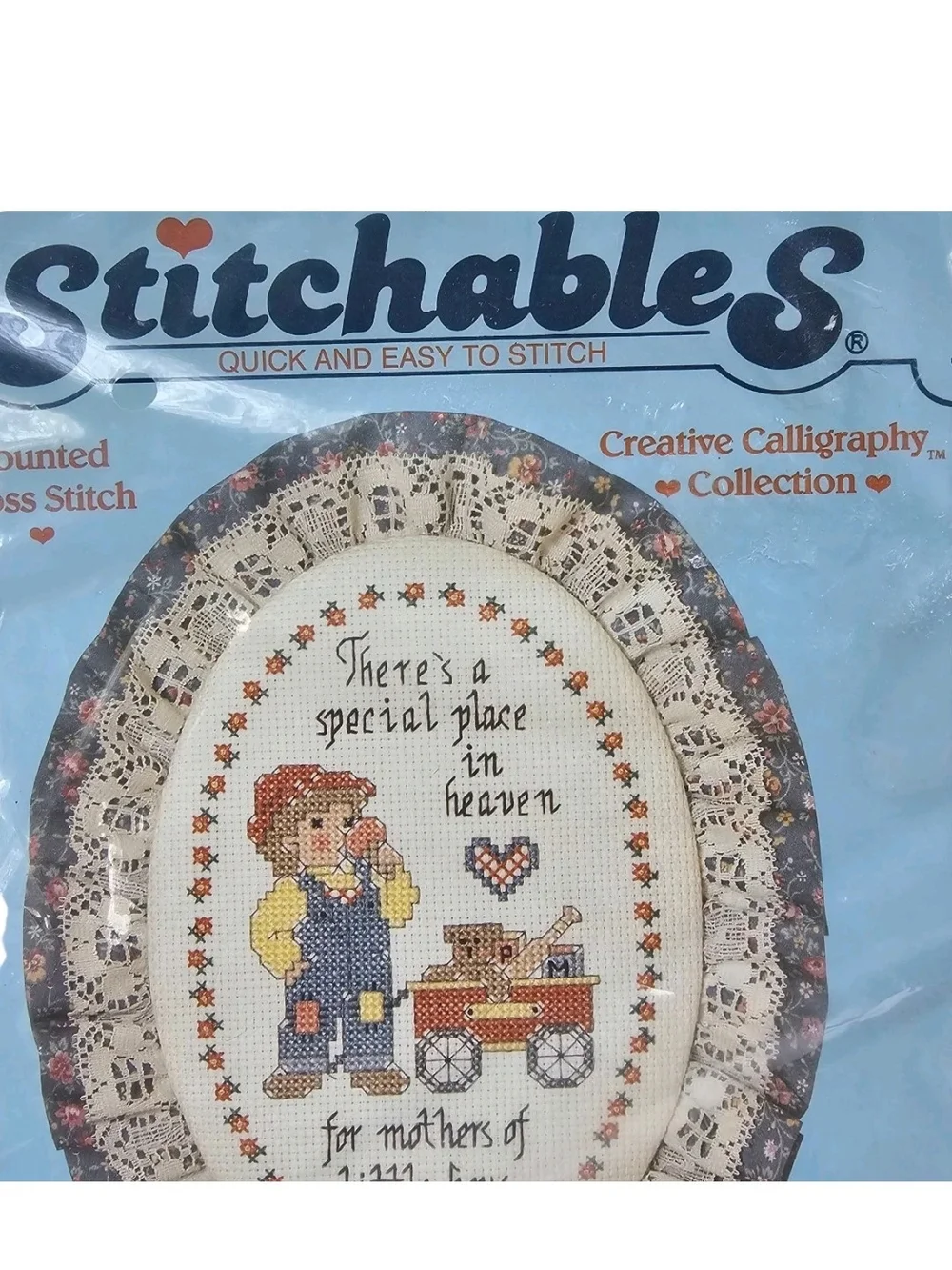 Stitchables Mother's of Little Boys Cross Stitch Kit #7854 1989 Oval 5